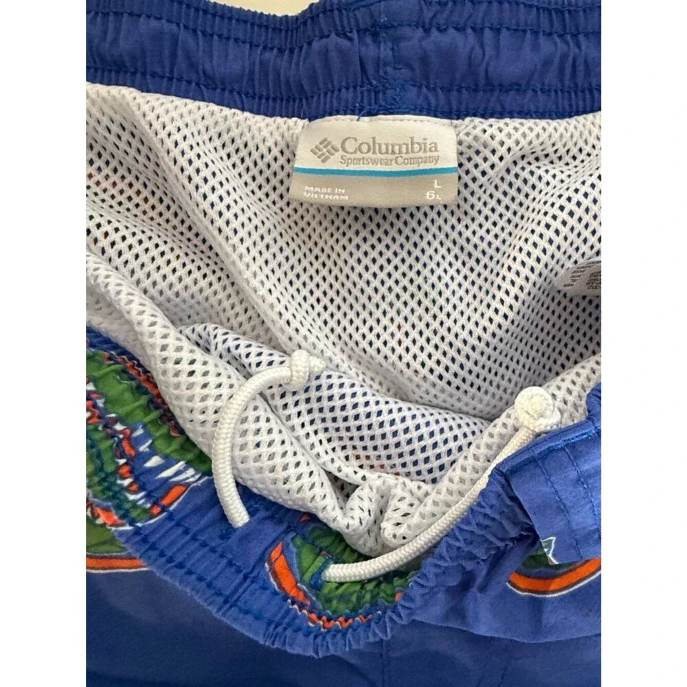 Columbia PFG Florida Gators Swim Trunks Mens Large Blue All Over Print Shorts NC